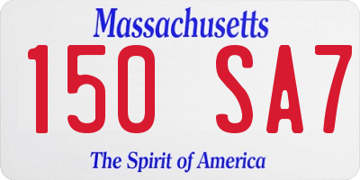 MA license plate 150SA7