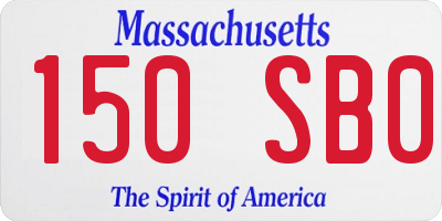 MA license plate 150SB0