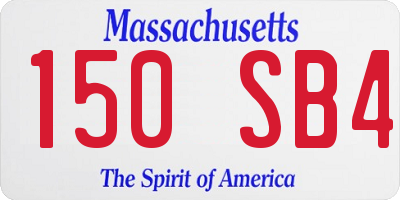 MA license plate 150SB4