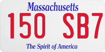 MA license plate 150SB7