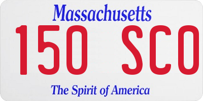 MA license plate 150SC0