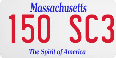 MA license plate 150SC3