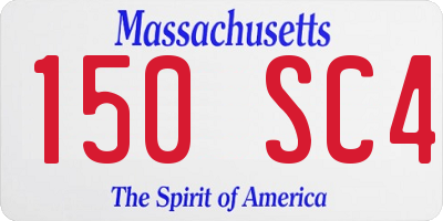 MA license plate 150SC4
