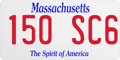 MA license plate 150SC6