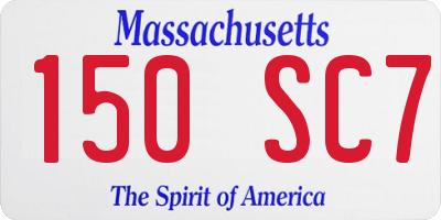 MA license plate 150SC7