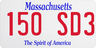 MA license plate 150SD3