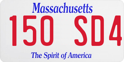 MA license plate 150SD4