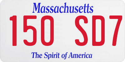 MA license plate 150SD7