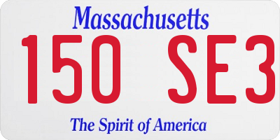 MA license plate 150SE3
