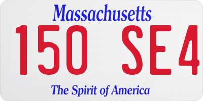 MA license plate 150SE4