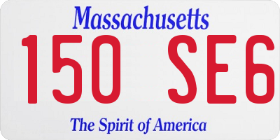 MA license plate 150SE6