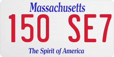 MA license plate 150SE7