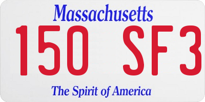 MA license plate 150SF3