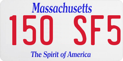 MA license plate 150SF5