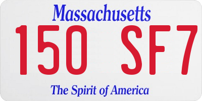 MA license plate 150SF7