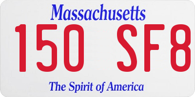 MA license plate 150SF8