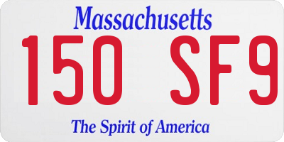 MA license plate 150SF9