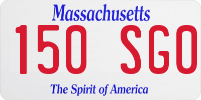 MA license plate 150SG0