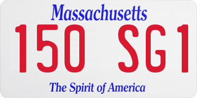 MA license plate 150SG1
