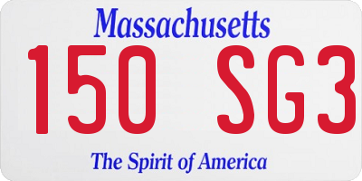MA license plate 150SG3
