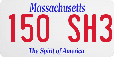 MA license plate 150SH3