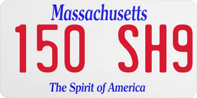 MA license plate 150SH9