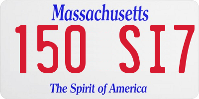 MA license plate 150SI7