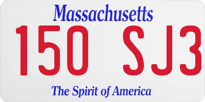 MA license plate 150SJ3