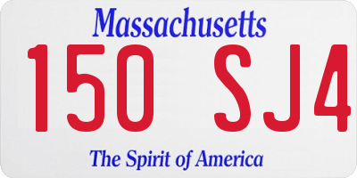 MA license plate 150SJ4