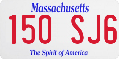 MA license plate 150SJ6