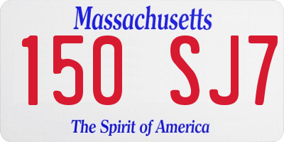 MA license plate 150SJ7