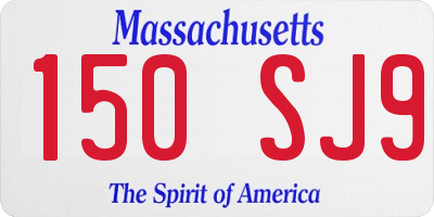 MA license plate 150SJ9