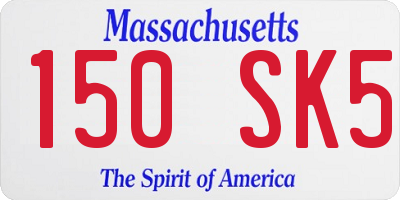 MA license plate 150SK5