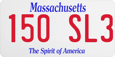 MA license plate 150SL3