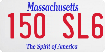 MA license plate 150SL6