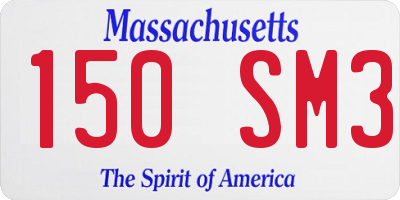 MA license plate 150SM3