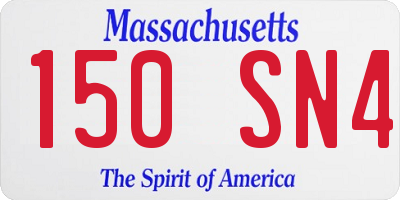MA license plate 150SN4