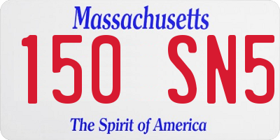 MA license plate 150SN5
