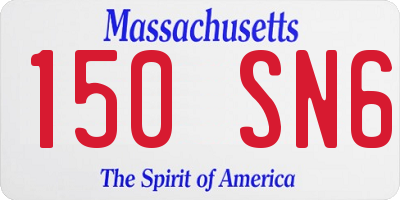 MA license plate 150SN6