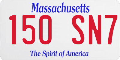 MA license plate 150SN7