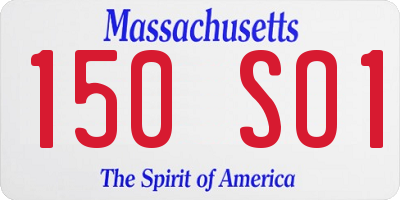 MA license plate 150SO1