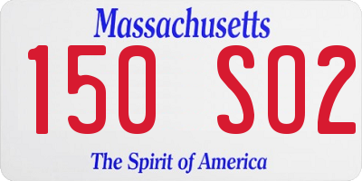 MA license plate 150SO2