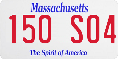 MA license plate 150SO4