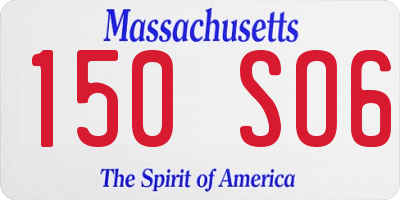 MA license plate 150SO6