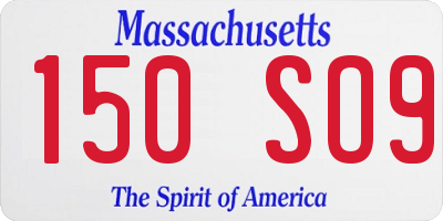 MA license plate 150SO9