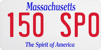 MA license plate 150SP0
