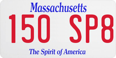 MA license plate 150SP8