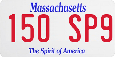 MA license plate 150SP9