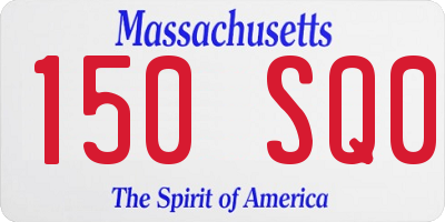 MA license plate 150SQ0