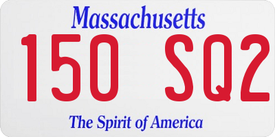MA license plate 150SQ2